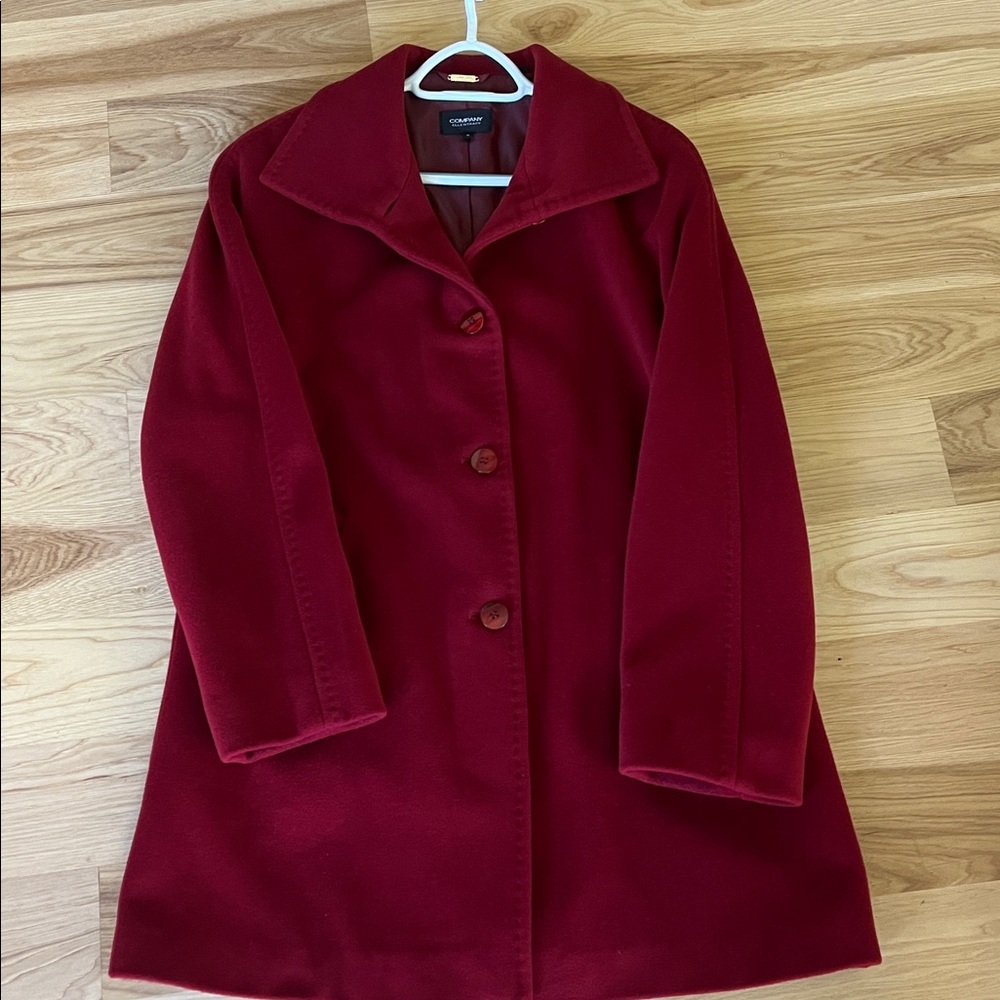 ELLEN TRACY Wool Angora Blend Pea Coat‎ Womens SZ 6 Long Line Jacket Overcoat